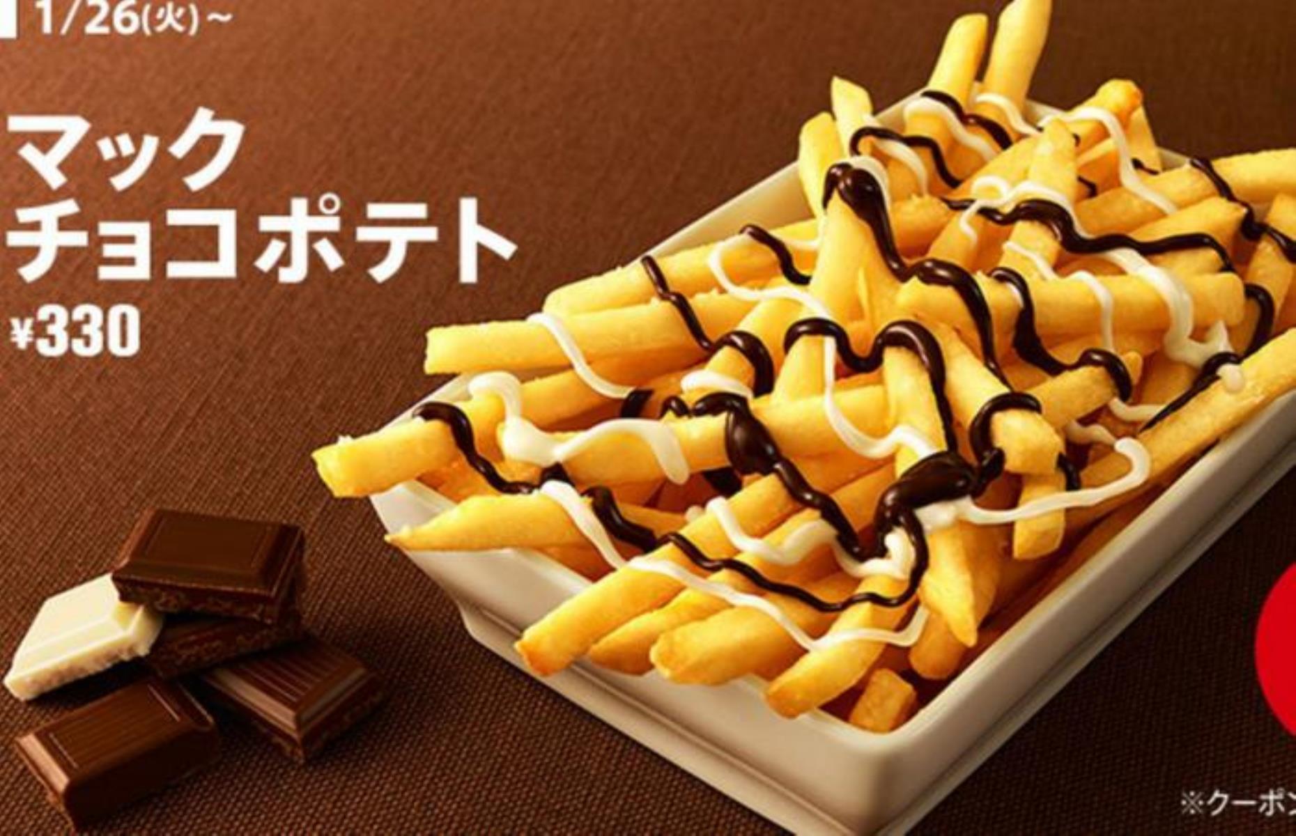 Chocolate drizzled fries